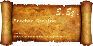 Stecher Szabina névjegykártya
